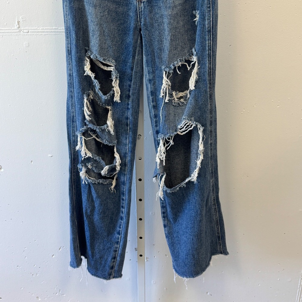 PacSun Baggy Jeans Blue Distressed High Rise Wide Leg 25 Contemporary - Picture 4 of 8